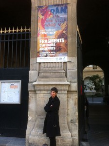 Evvy outside the exhibit in Paris